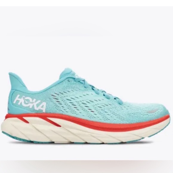 Hoka Shoes - HOKA ONE ONE BLUE AQUA CLIFTON 8 RUNNING SIZE 9B SHOES